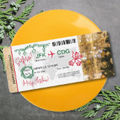 Surprise Christmas Boarding Pass Trip Ticket Kaart