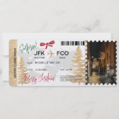 Surprise Christmas Boarding Pass Trip Ticket Kaart (Voorkant)