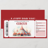 Surprise Circus Ticket Cadeaubon Kaart (Voorkant / Achterkant)