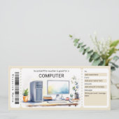 Surprise Computer Cadeaubewijs Kaart (Staand voorkant)