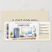 Surprise Computer Cadeaubewijs Kaart (Voorkant / Achterkant)