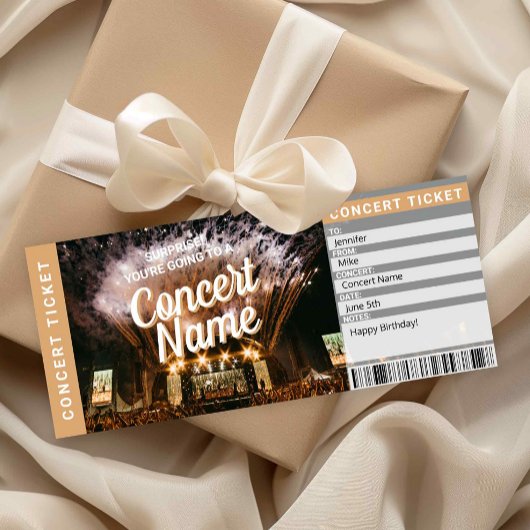 Surprise Concert Gift Ticket Music Event Card Kaart