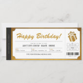 Surprise Concert Gouden Cadeauticket Uitnodiging (Voorkant)