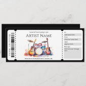 Surprise Concert Ticket Sjabloon Kaart (Voorkant / Achterkant)