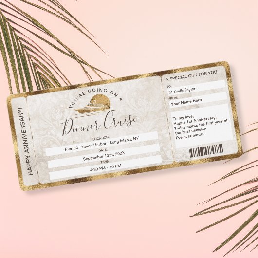 Surprise Coupon Boarding Pass Ticket Cruise Diner Kaart