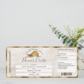 Surprise Coupon Boarding Pass Ticket Cruise Diner Kaart (Staand voorkant)