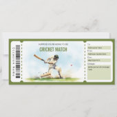Surprise Cricket Match Ticket Cadeaubon Kaart (Voorkant)