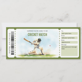 Surprise Cricket Match Ticket Cadeaubon Kaart