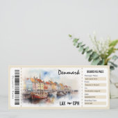 Surprise Denemarken Boarding Pass Cadeaubon Kaart (Staand voorkant)