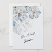 SURPRISE Elegant Blue Floral 90th Birthday Kaart (Achterkant)