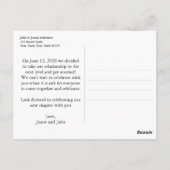 Surprise Elopement Wedding Announcement Briefkaart (Achterkant)