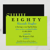 Surprise Etatieth Birthday Party Invitation Shhh Kaart (Voorkant / Achterkant)