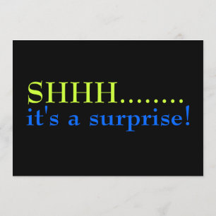 Surprise Etatieth Birthday Party Invitation Shhh Kaart