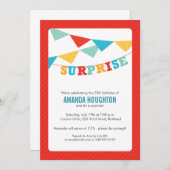 Surprise Flags Verrassingsfeestuitnodiging in rood Kaart (Voorkant / Achterkant)