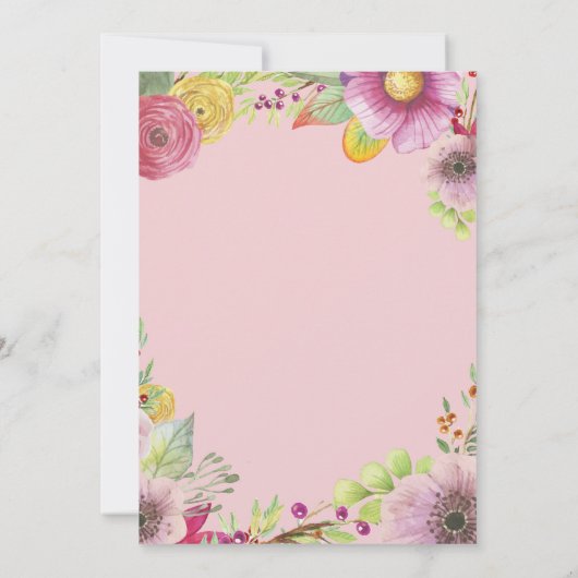 Surprise Floral 18e verjaardag uitnodiging voor vr (Achterkant)