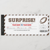 Surprise Football Game Stadium Gift Ticket Kaart (Voorkant)