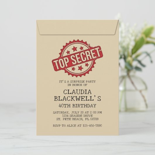 Surprise Fun Top Secret Verjaardag Kaart (Staand voorkant)