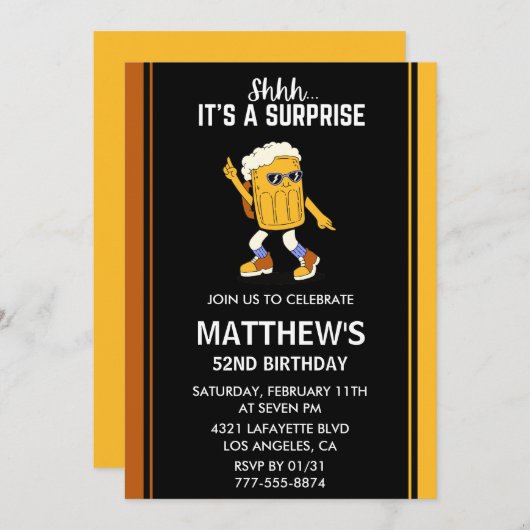 Surprise Funny Beer Mannen 52e verjaardag Kaart (Voorkant / Achterkant)