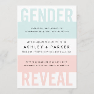 Surprise Gender Reveal Baby shower Invitation Kaart