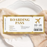 Surprise Gold Boarding Pass Planet Cadeet Ticket Kaart<br><div class="desc">Verrassende Gold Boarding Pass Plane Cicket Sjabloon.</div>