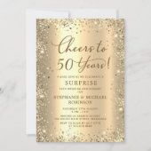 Surprise Gold Glitter 50th Wedding Anniversary Kaart (Voorkant)