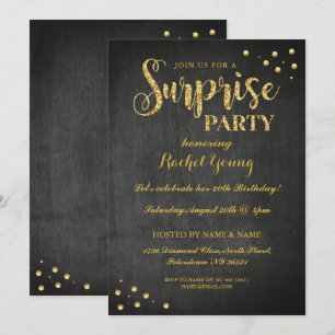 Surprise Gold Glitter Birthday Chalk Kaart