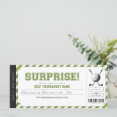 Surprise Golf Tournament Personalized Gift Ticket (Staand voorkant)