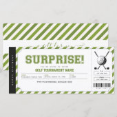Surprise Golf Tournament Personalized Gift Ticket (Voorkant / Achterkant)