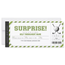 Surprise Golf Tournament Personalized Gift Ticket