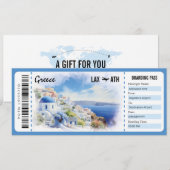 Surprise Griekenland Boarding Pass Cadeaubon Kaart (Voorkant / Achterkant)