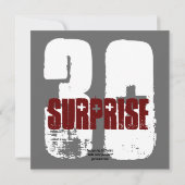 SURPRISE Grunge 30th Birthday Red en Black W202C1 Kaart (Achterkant)