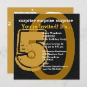 SURPRISE Grunge 50th Birthday Gold Black W202E Kaart (Voorkant / Achterkant)