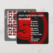 SURPRISE Grunge 50th Birthday Red en Black W202B Kaart (Voorkant / Achterkant)