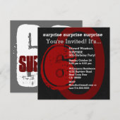 SURPRISE Grunge 60th Birthday Red en Black W202C3 Kaart (Voorkant / Achterkant)