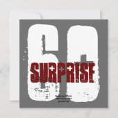SURPRISE Grunge 60th Birthday Red en Black W202C3 Kaart (Achterkant)