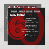 SURPRISE Grunge 60th Birthday Red en Black W204 Kaart (Voorkant / Achterkant)