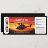 Surprise Helikopter Ride Ticket Sjabloon Kaart (Voorkant / Achterkant)