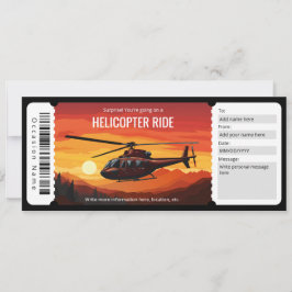 Surprise Helikopter Ride Ticket Sjabloon Kaart