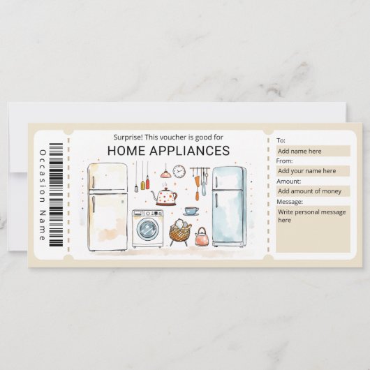 Surprise Home Appliances Gift Certificate  Kaart (Voorkant)
