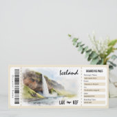 Surprise IJsland Boarding Pass Cadeaubon Kaart (Staand voorkant)