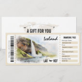 Surprise IJsland Boarding Pass Cadeaubon Kaart (Voorkant / Achterkant)