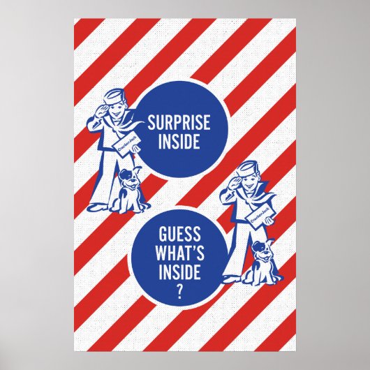 Surprise Inside – Vintage Candy Box Wall Art Print (Voorkant)