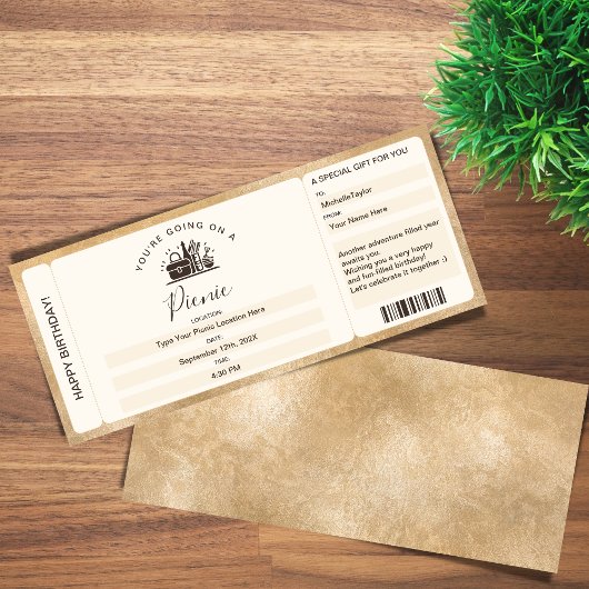 Surprise Instapboarding Ticket Picknick Verjaardag Kaart