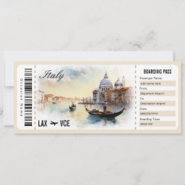 Surprise Italië Boarding Pass Cadeaubon Kaart