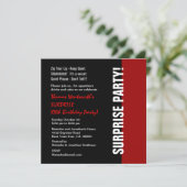 SURPRISE Jaar van de dag Modern Black Red White Kaart (Staand voorkant)