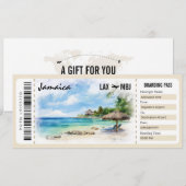 Surprise Jamaica Boarding Pass Cadeaubon Kaart (Voorkant / Achterkant)