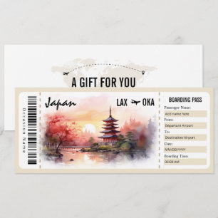 Surprise Japan Boarding Pass Cadeaubon Kaart