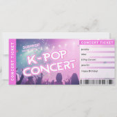 Surprise K-Pop Concert Ticket Fan Gift Reveal Card Kaart (Voorkant)
