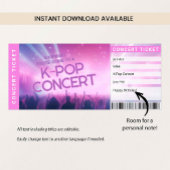 Surprise K-Pop Fan Gift Concert Ticket Reveal Card Kaart