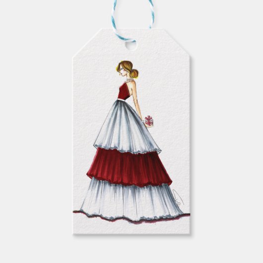 Surprise Kerst Mode Illustratie Label Cadeaulabel (Voorkant)